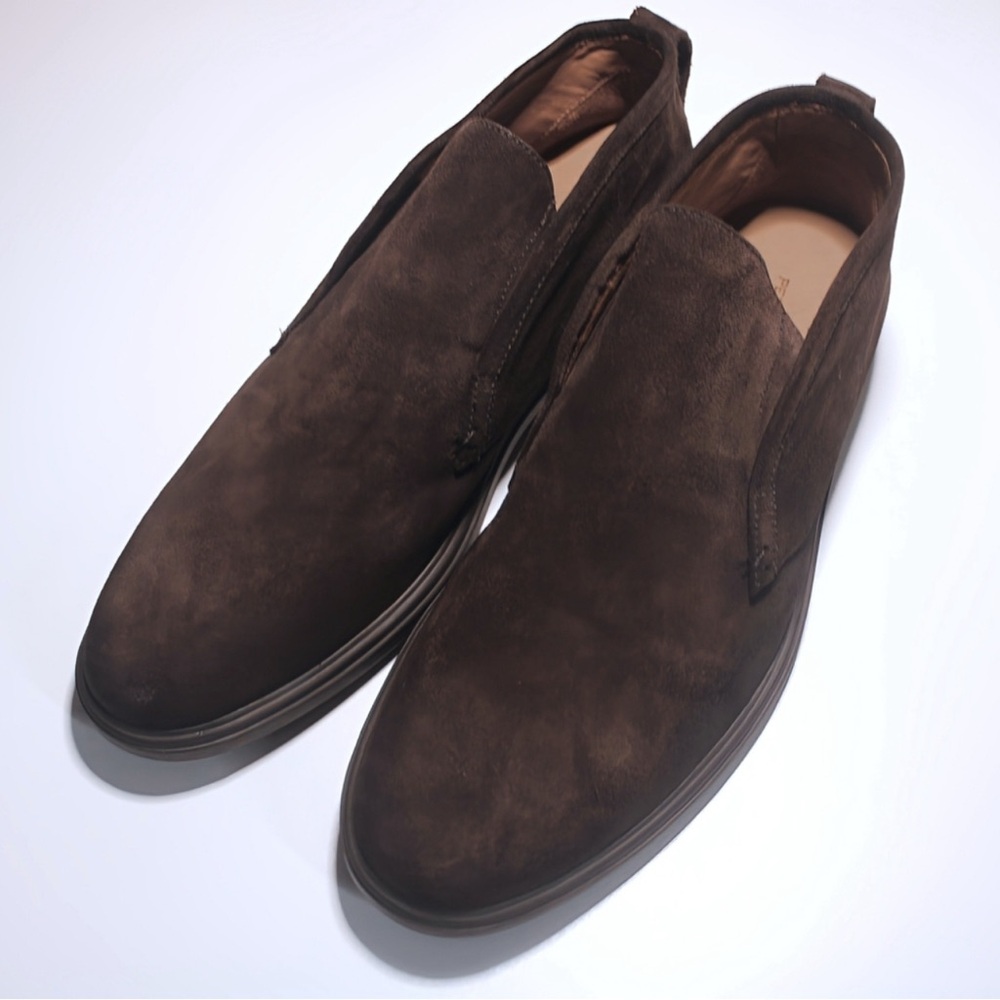 Peter Millar Brown Suede Chukka Slip-On Boots
